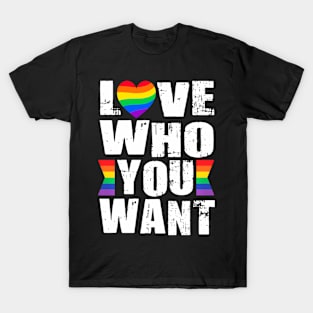 Love Who You Want Gay Pride LGBTQ Pride Month  LGBT T-Shirt